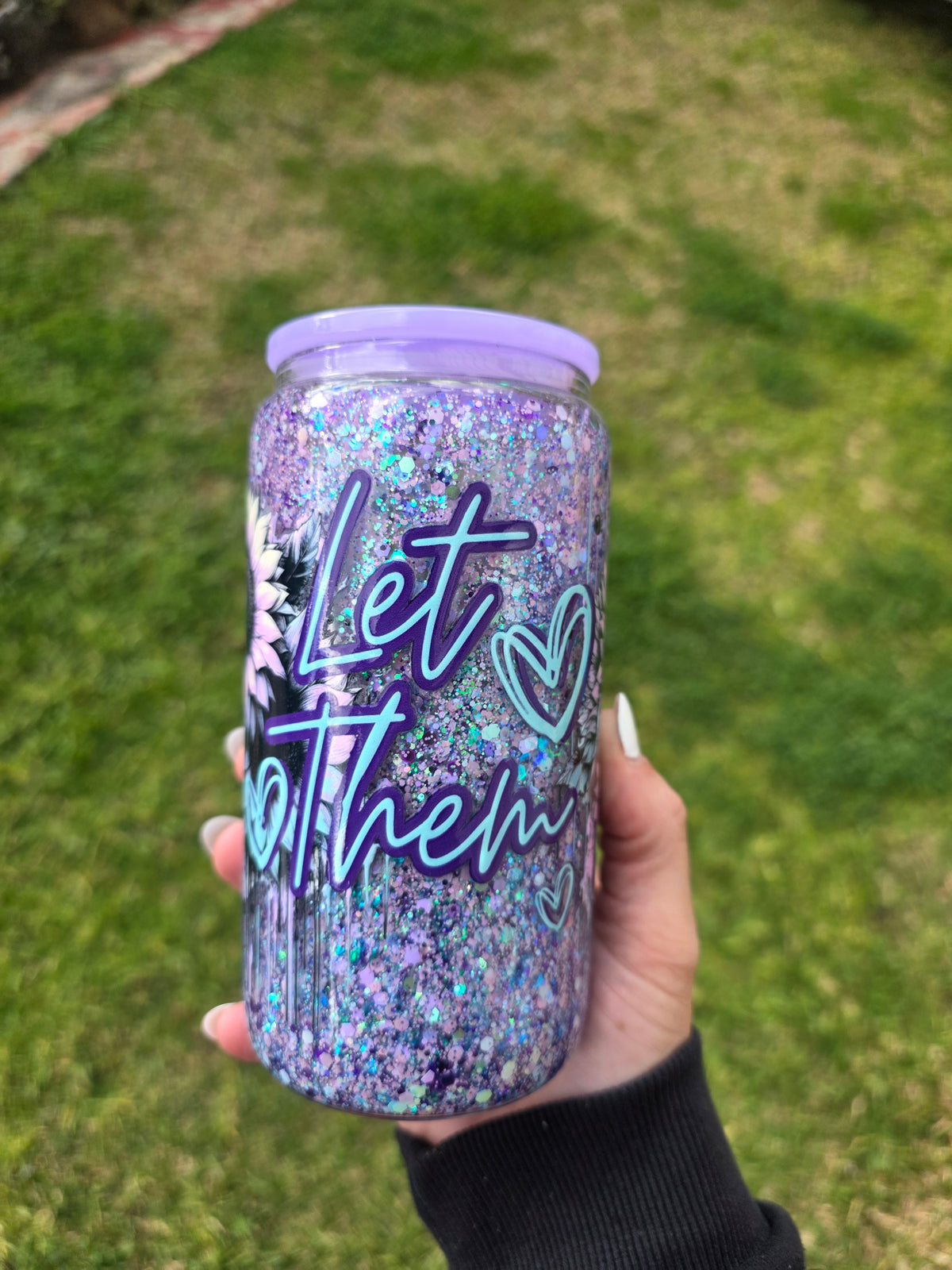 16oz Snowglobe Glass Tumbler