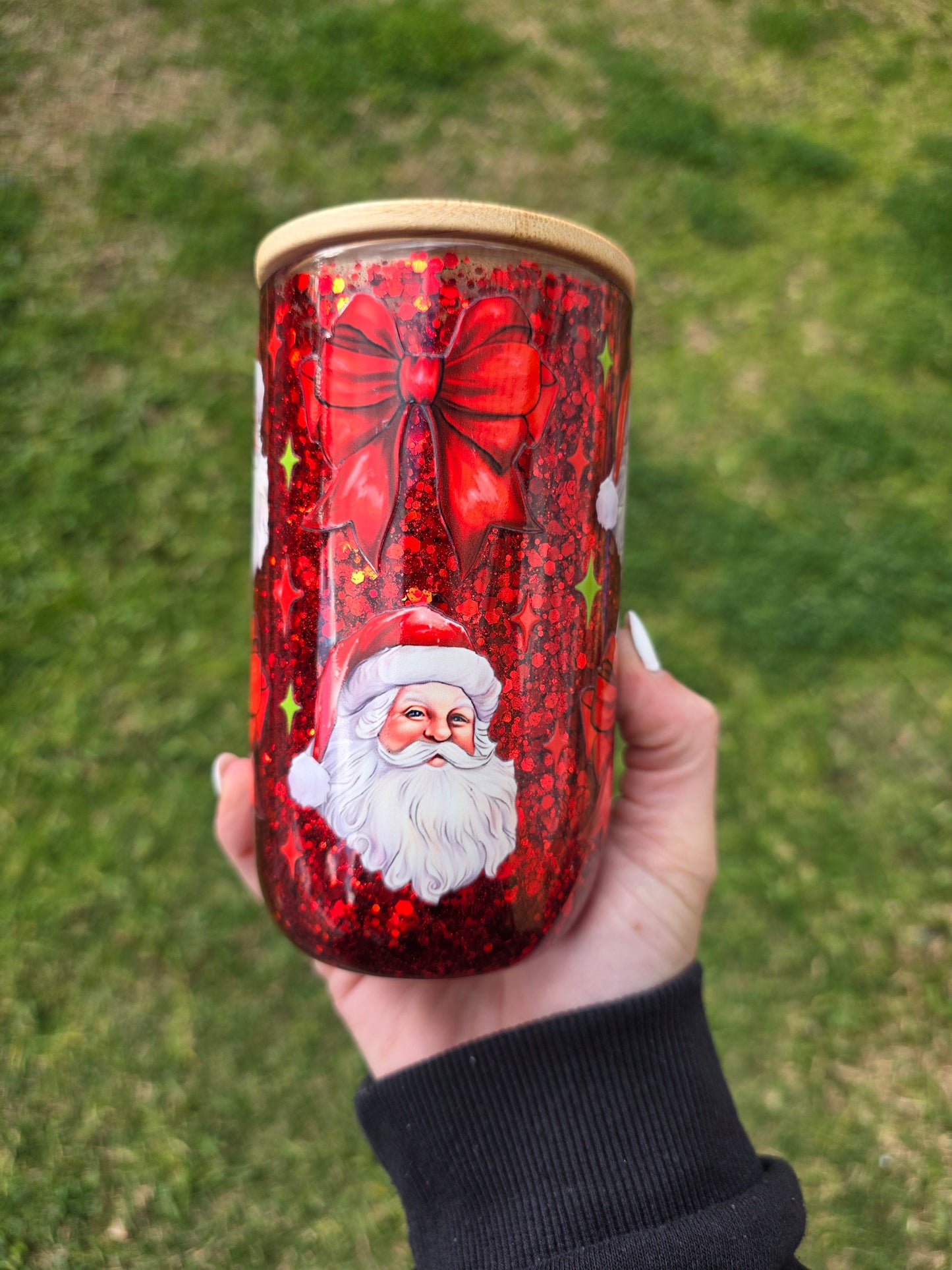 16oz Snowglobe Glass Tumbler