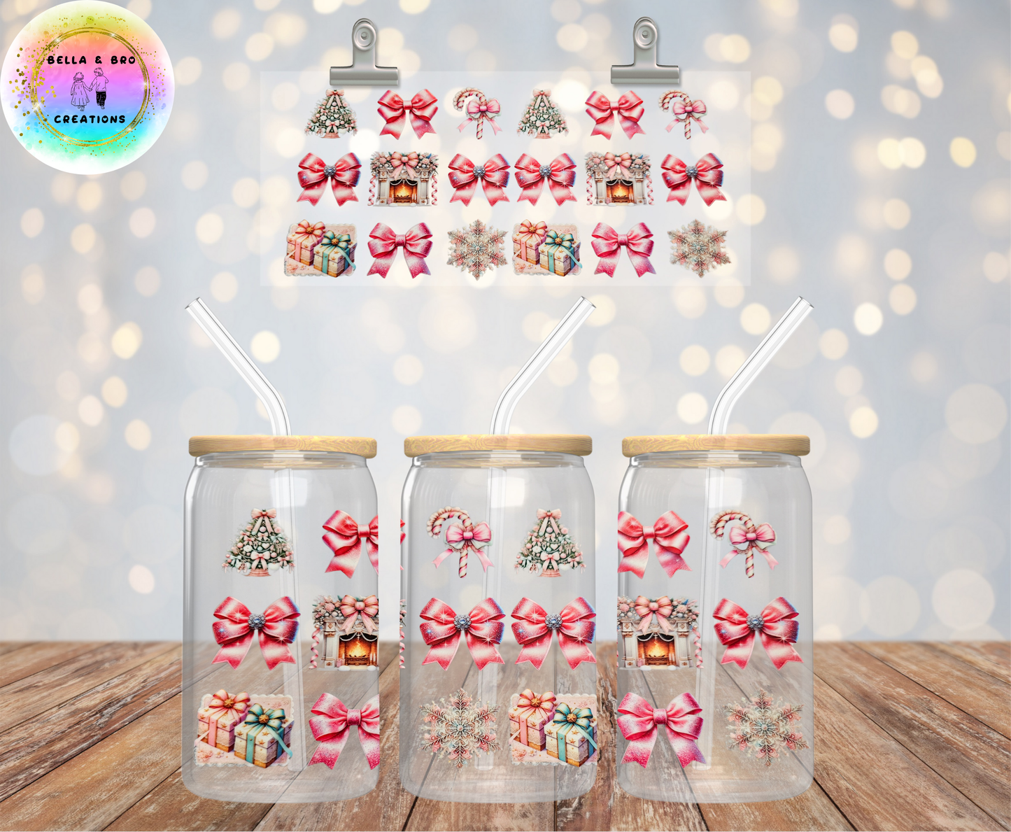 Wrap 34 Christmas16oz UV DTF Wrap