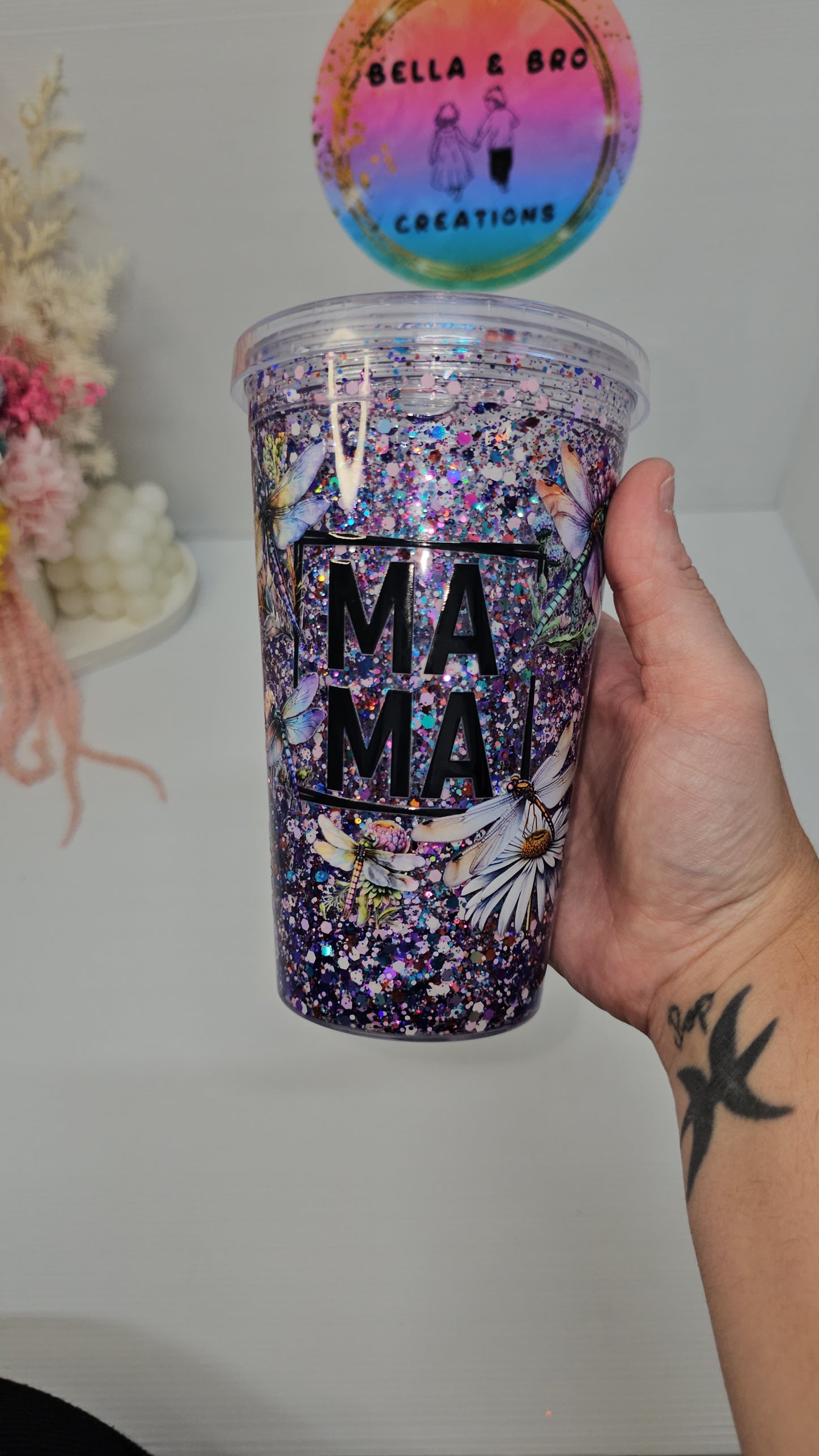 Custom 16oz Acrylic Snowglobe Tumbler