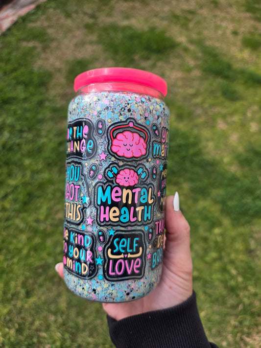 16oz Snowglobe Glass Tumbler