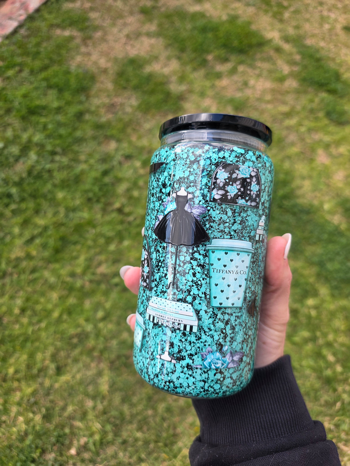 16oz Snowglobe Glass Tumbler
