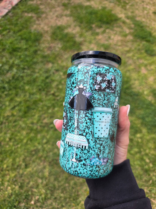 16oz Snowglobe Glass Tumbler