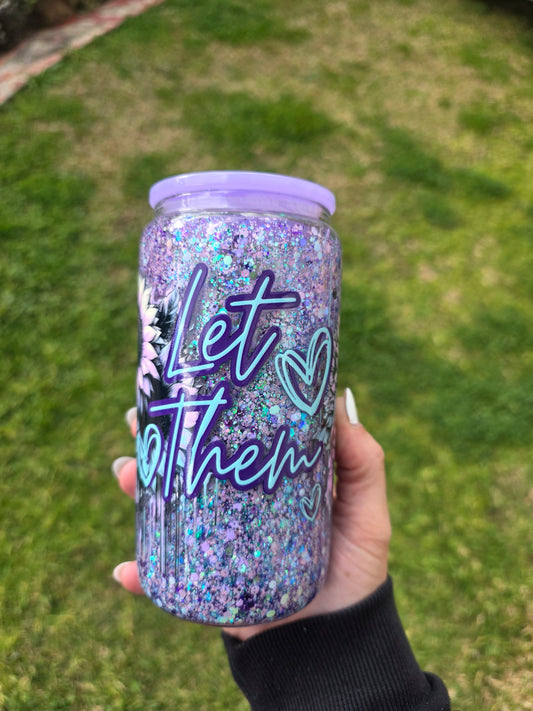 16oz Snowglobe Glass Tumbler