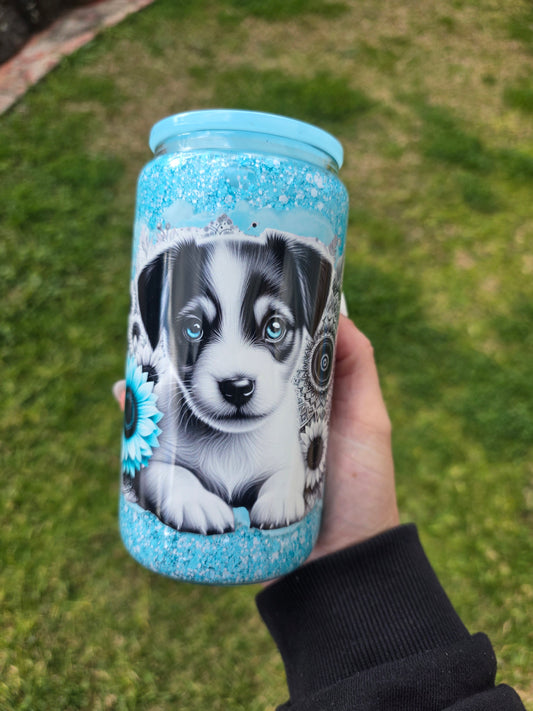16oz Snowglobe Glass Tumbler