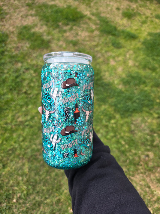 16oz Snowglobe Glass Mug