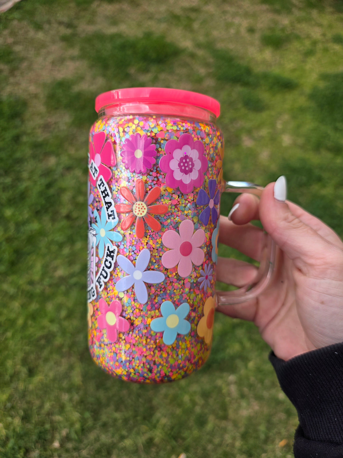 16oz Snowglobe Glass Mug