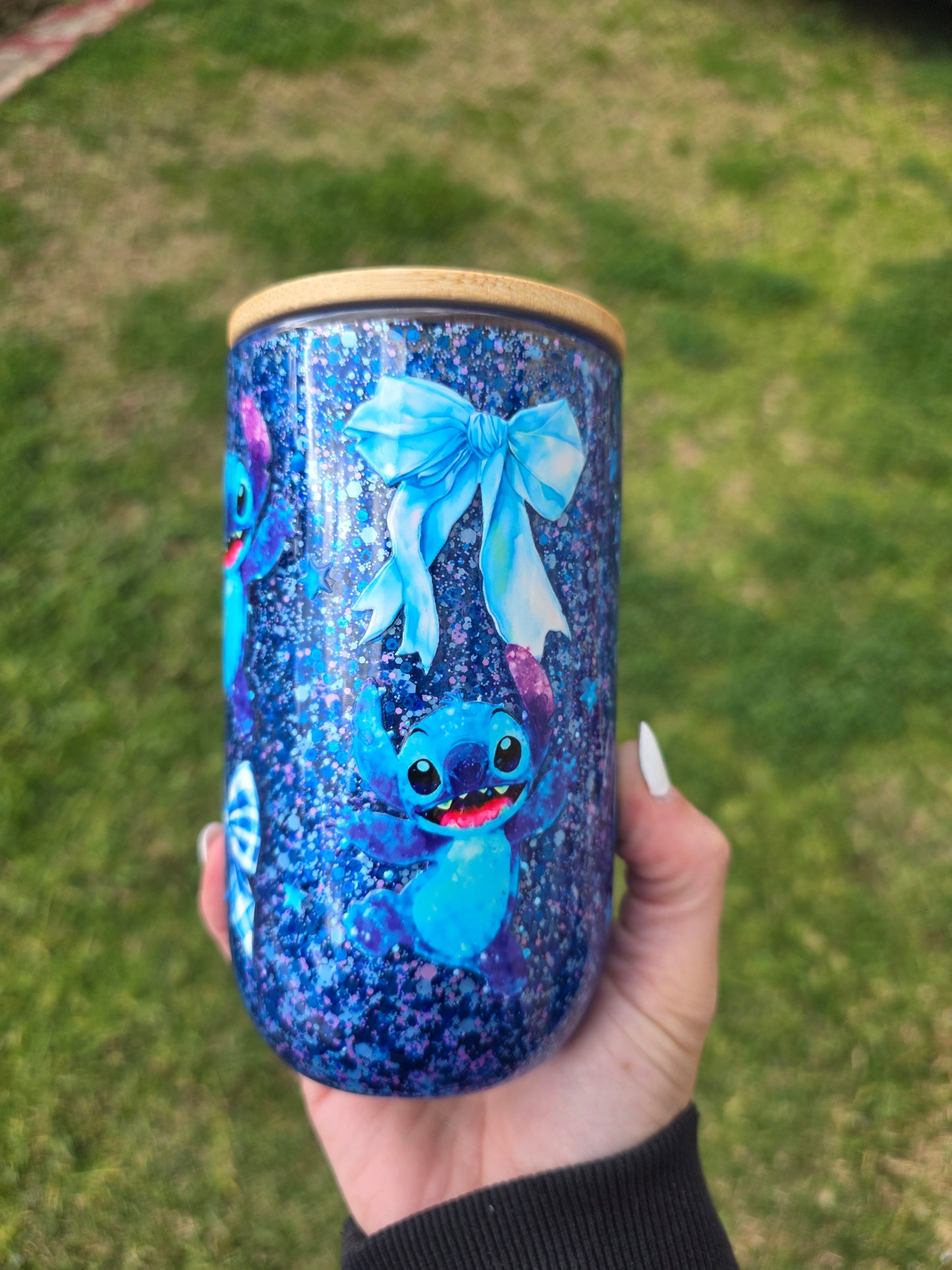 16oz Snowglobe Glass Tumbler
