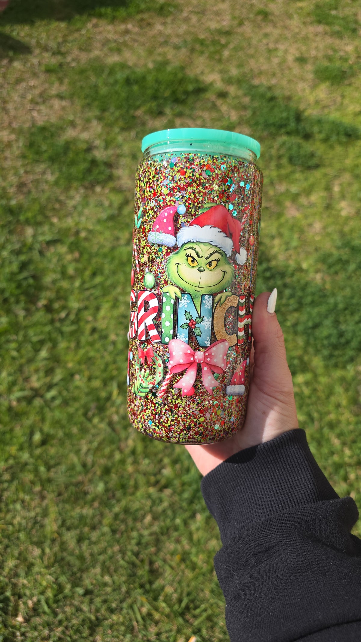 16oz Snowglobe Glass Tumbler