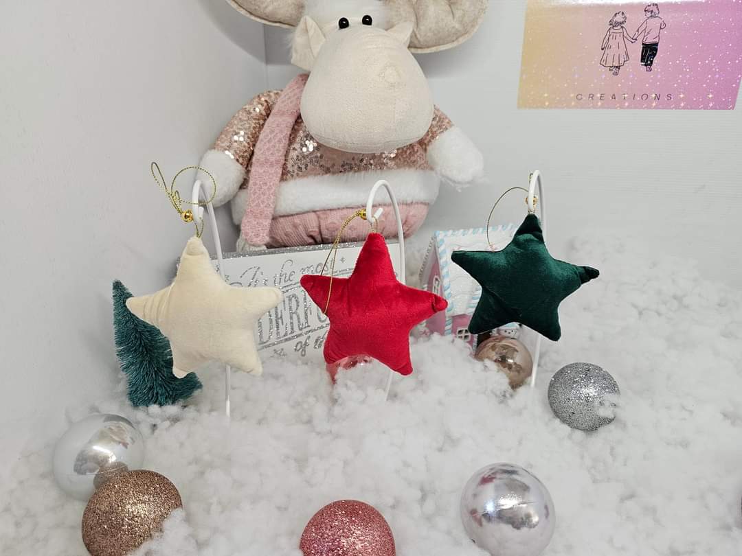 Velvet Star Baubles - Personalised