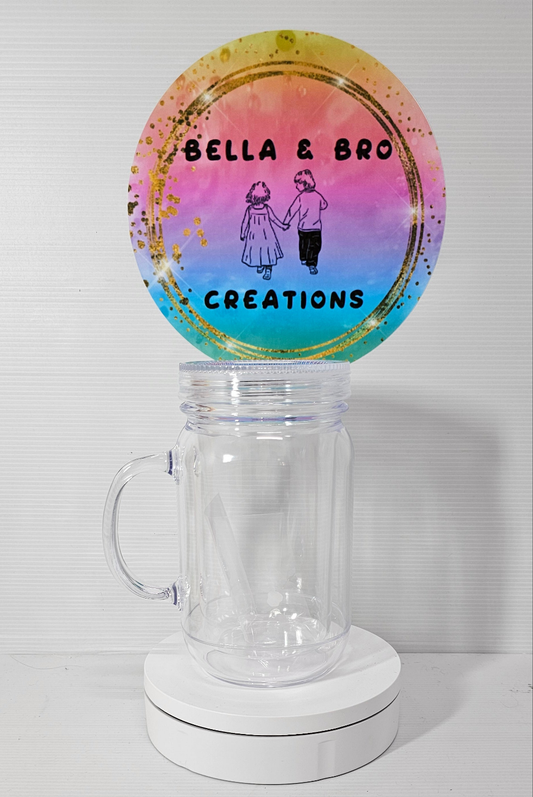Custom 16oz Acrylic Snowglobe Mason Jar