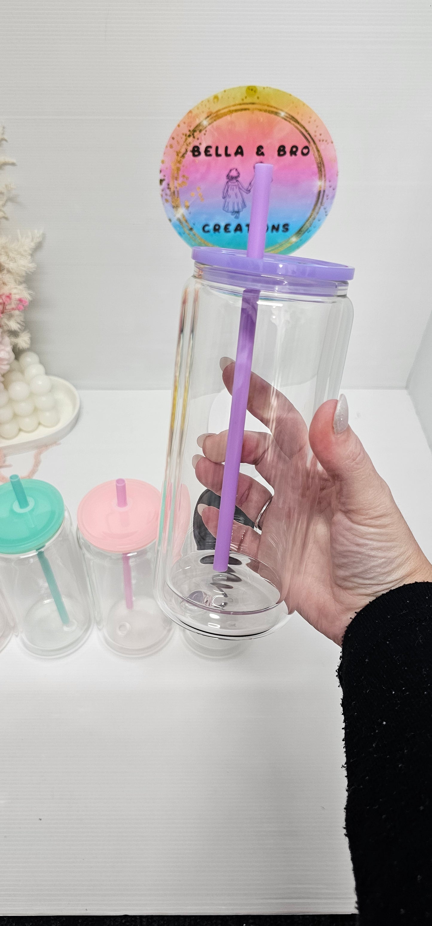Custom Tall 16oz Glass Snow Colours