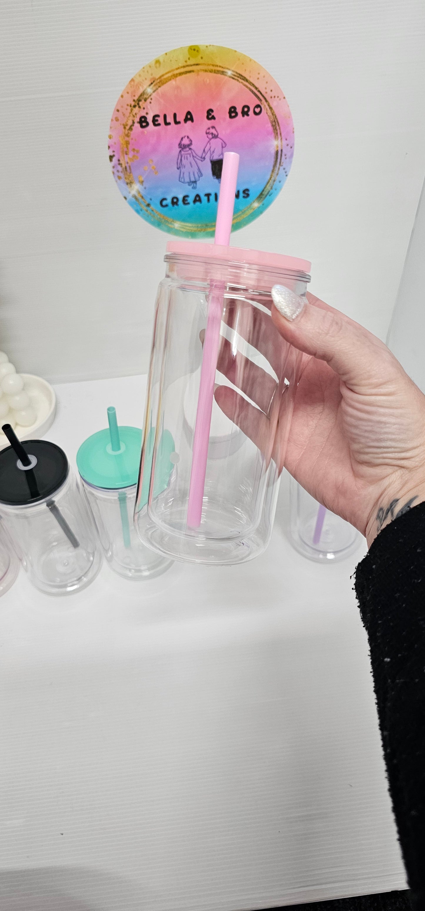 Custom 16oz Acrylic Snowglobe Tumbler