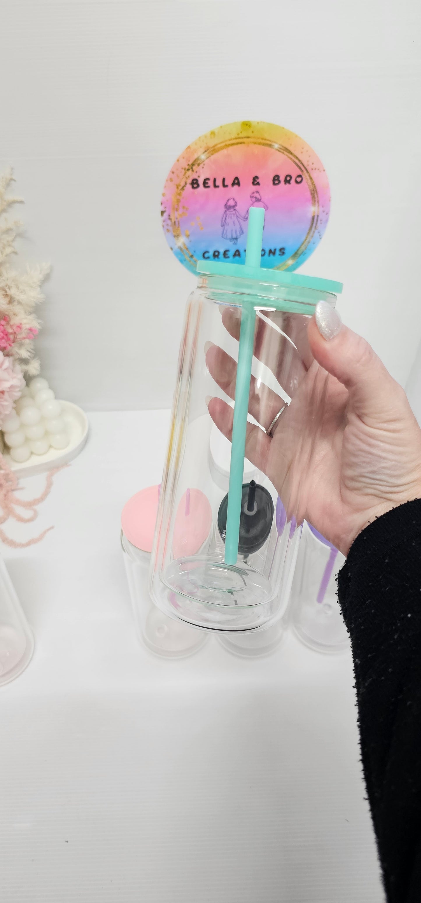 Custom Tall 16oz Glass Snow Colours