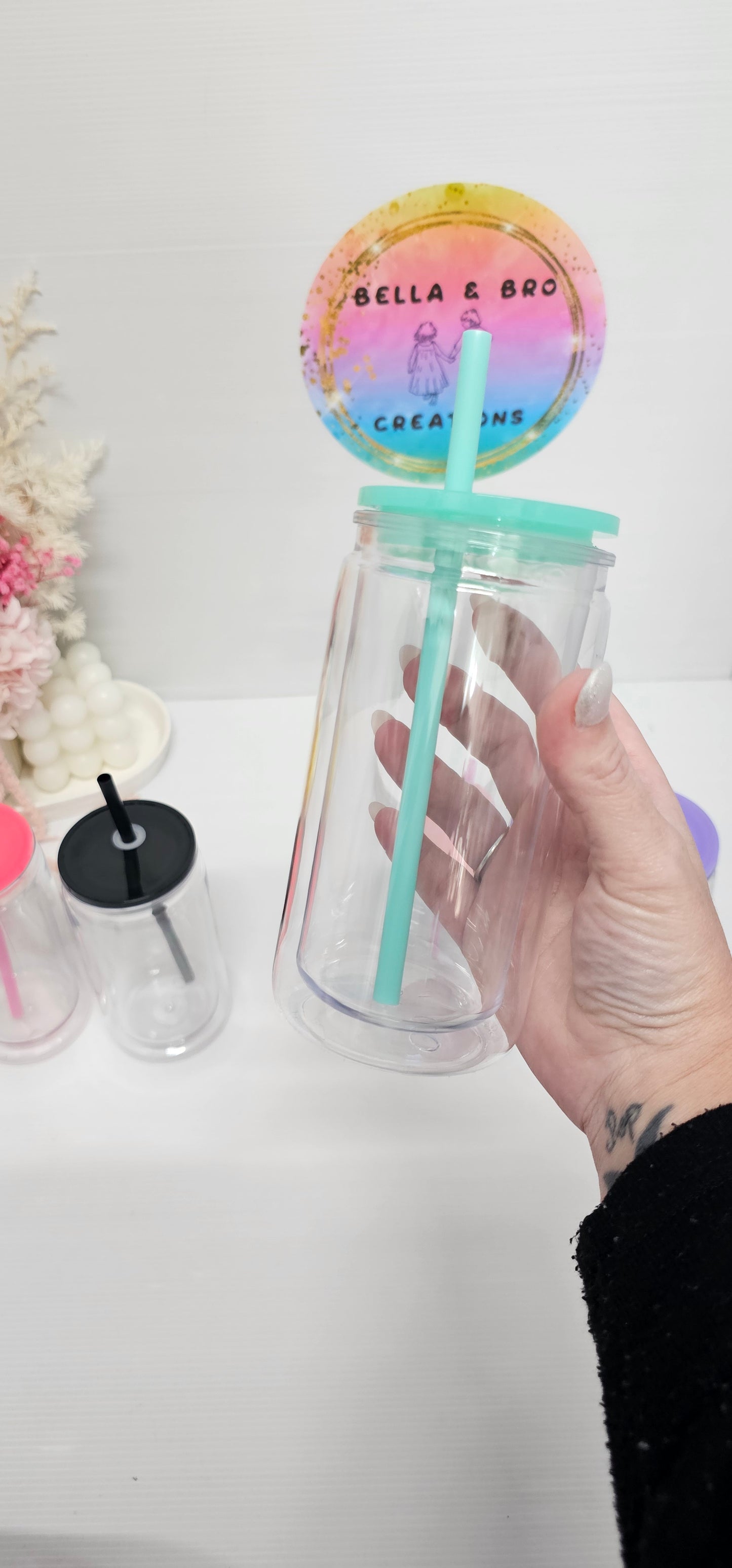 Custom 16oz Acrylic Snowglobe Tumbler