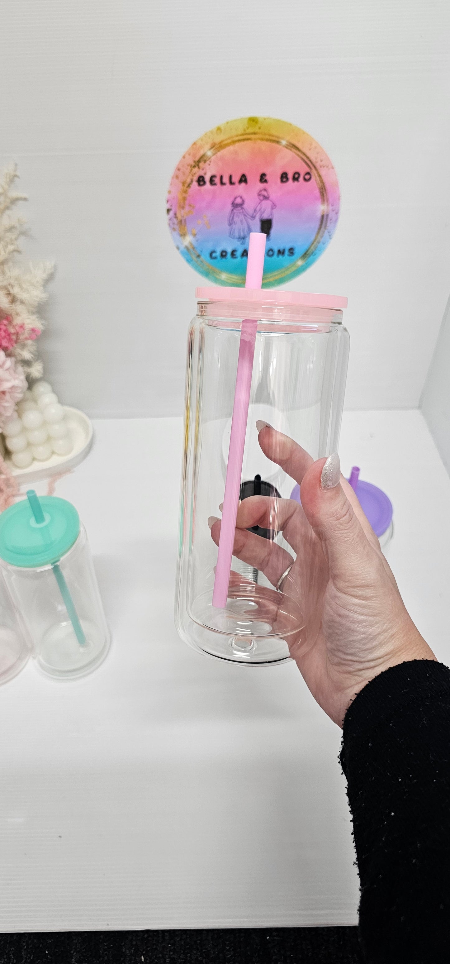 Custom Tall 16oz Glass Snow Colours