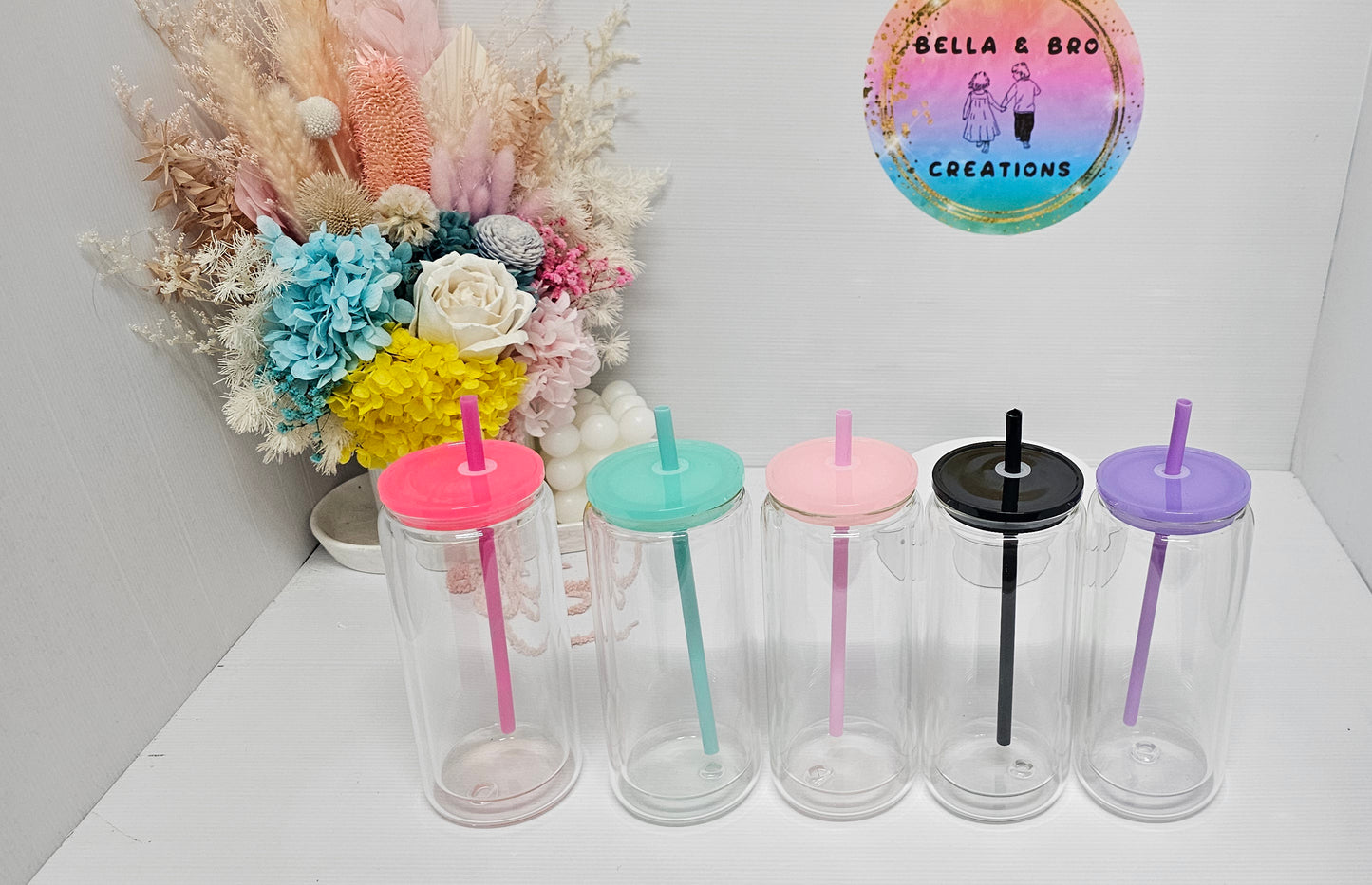 Custom Tall 16oz Glass Snow Colours