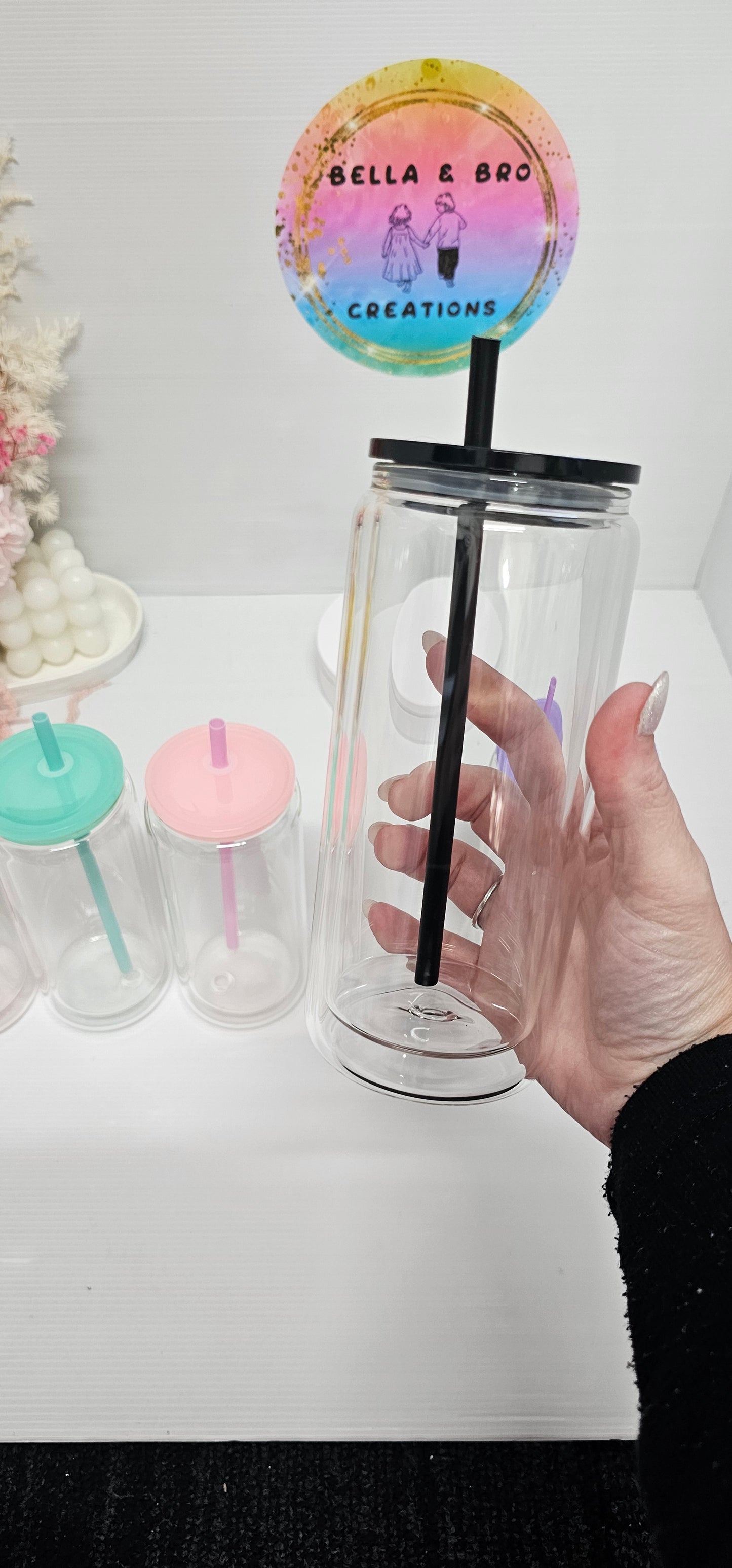 Custom Tall 16oz Glass Snow Colours