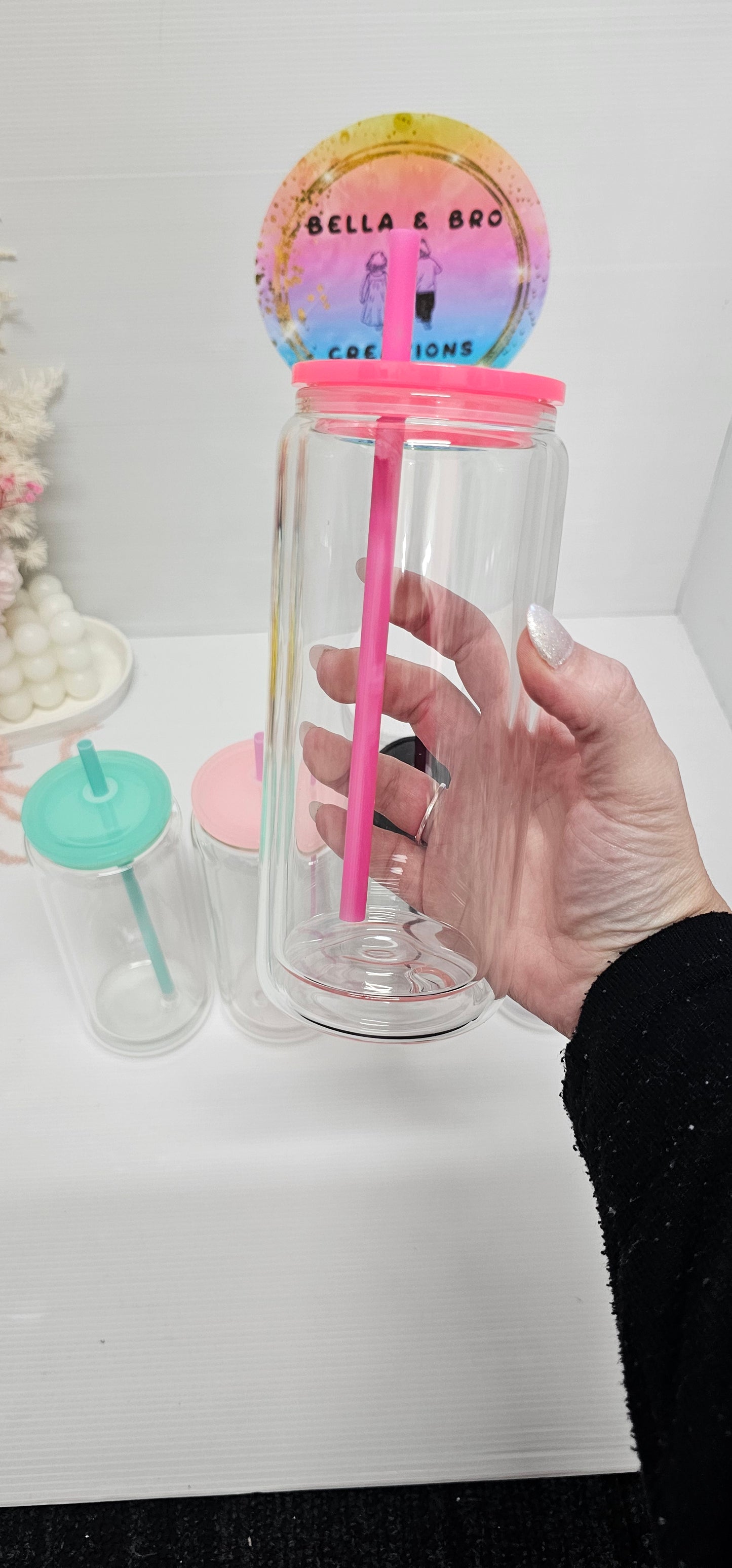 Custom Tall 16oz Glass Snow Colours